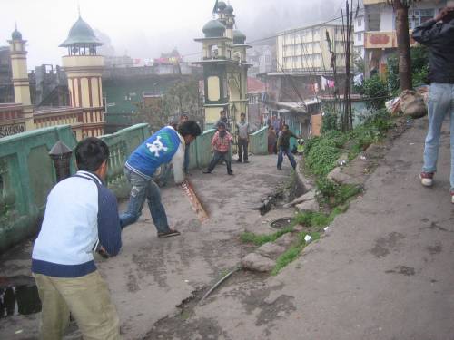 No cricket field?  No problem!  This was the "Darjeeling cricket stadium".